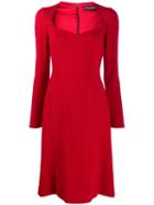 Dolce & Gabbana V-neck Midi Dress - Red