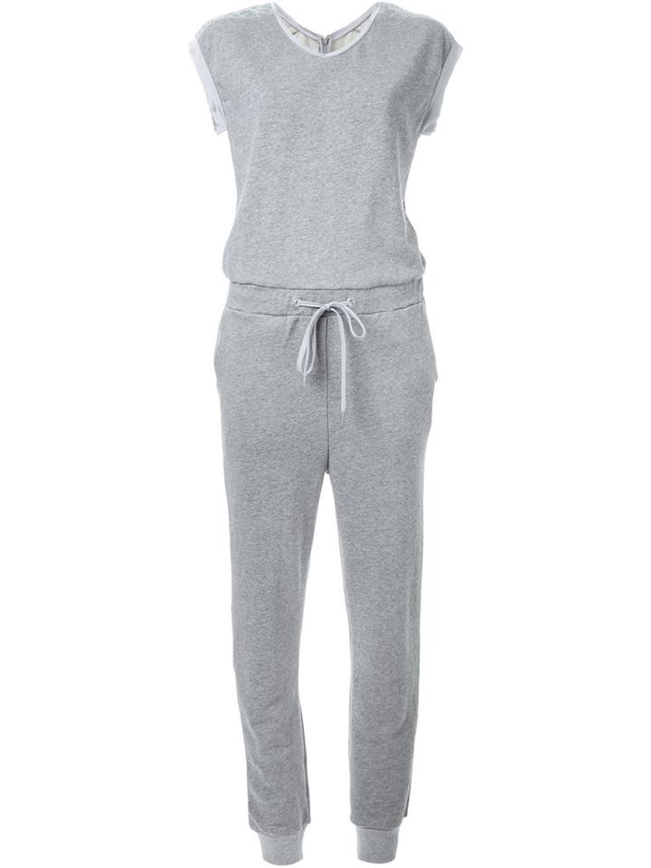 Loveless Drawstring Jersey Jumpsuit, Women's, Size: 34, Grey, Cotton