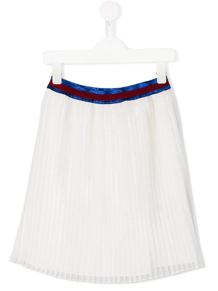 Gucci Kids Iridescent Plissé Skirt, Girl's, Size: 8 Yrs, White