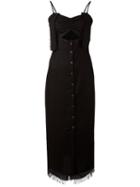 Nanushka - Cut-out Pinafore Dress - Women - Polyester/triacetate - S, Black, Polyester/triacetate