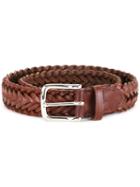 Whitehouse Cox Braided Belt, Men's, Size: 110, Brown, Calf Leather