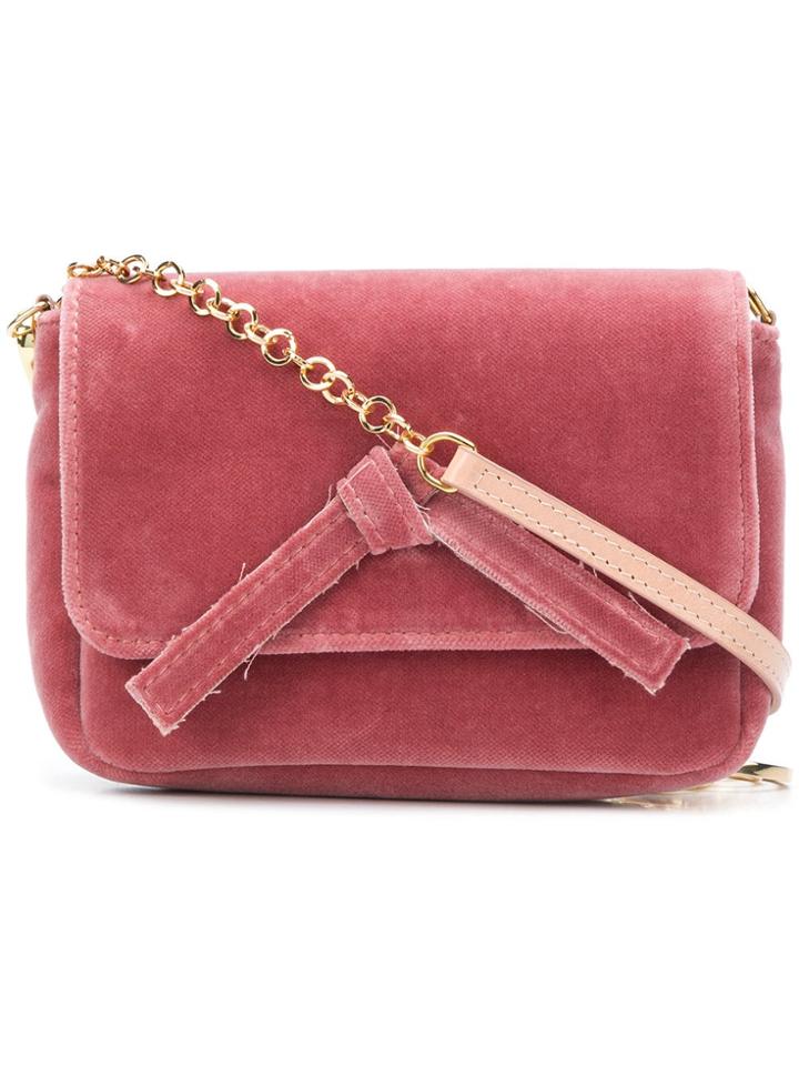 L'autre Chose Velvet Crossbody Bag - Pink & Purple