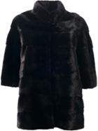 Liska 'coleen' Coat, Women's, Size: Large, Blue, Mink Fur