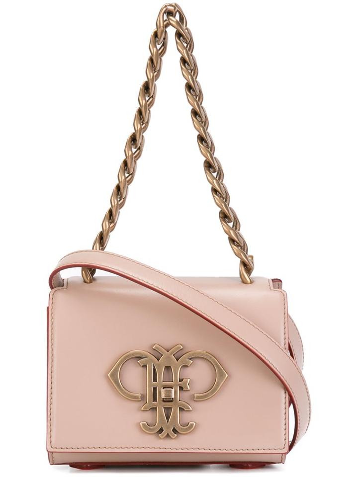 Emilio Pucci Logo Plaque Shoulder Bag, Women's, Pink/purple, Leather