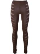 Rick Owens Lilies Sheer Detail Leggings, Women's, Size: 40, Brown, Polyamide/spandex/elastane/viscose