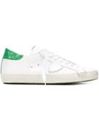 Philippe Model Logo Patch Sneakers, Men's, Size: 44, White, Cotton/leather/rubber
