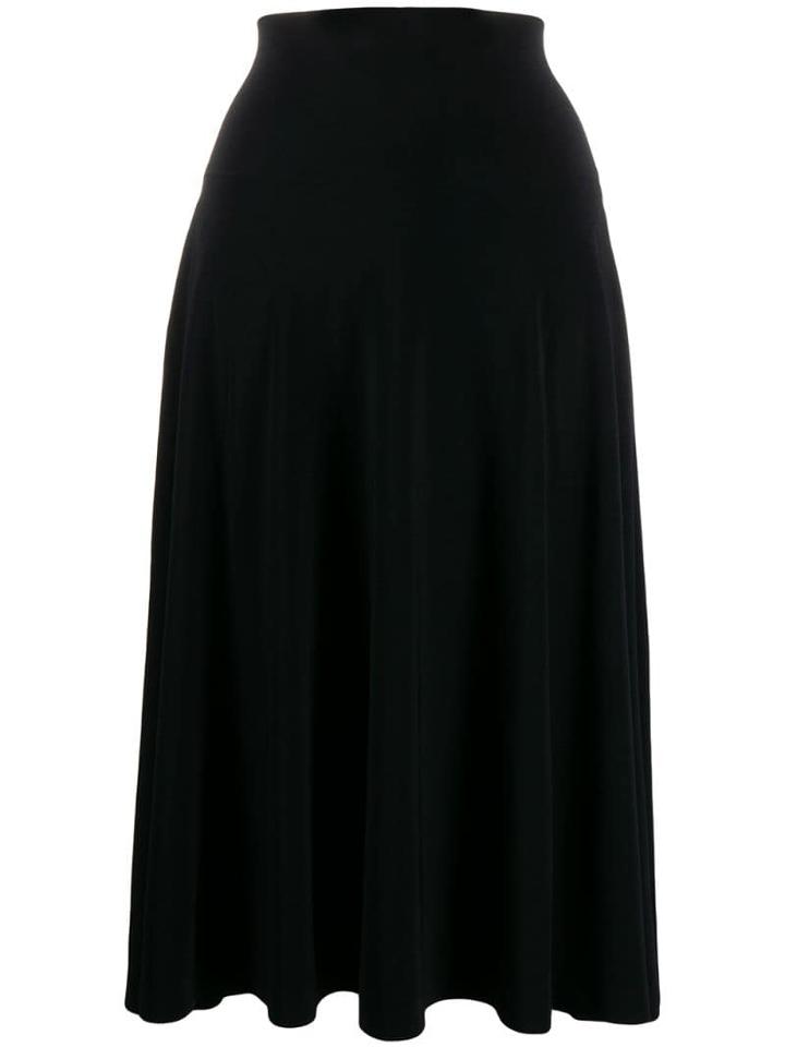 Norma Kamali Flared Midi Skirt - Black