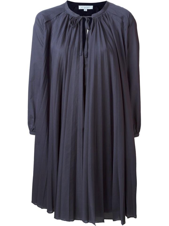 Io Ivana Omazic Pleated Shirt Dress, Women's, Size: 42, Blue, Cotton