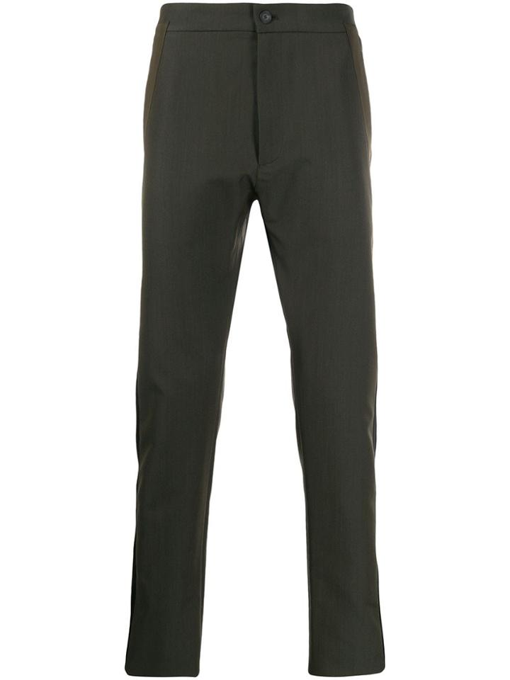 Les Hommes Tailored Side Stripe Trousers - Green