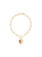 Foundrae Heart Pendant Bracelet - Metallic
