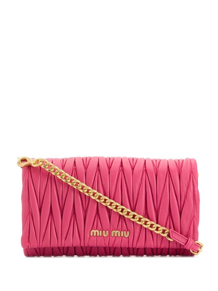 Miu Miu Textured Shoulder Bag - Pink