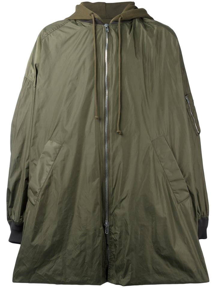 Juun.j Hooded Oversized Coat - Green