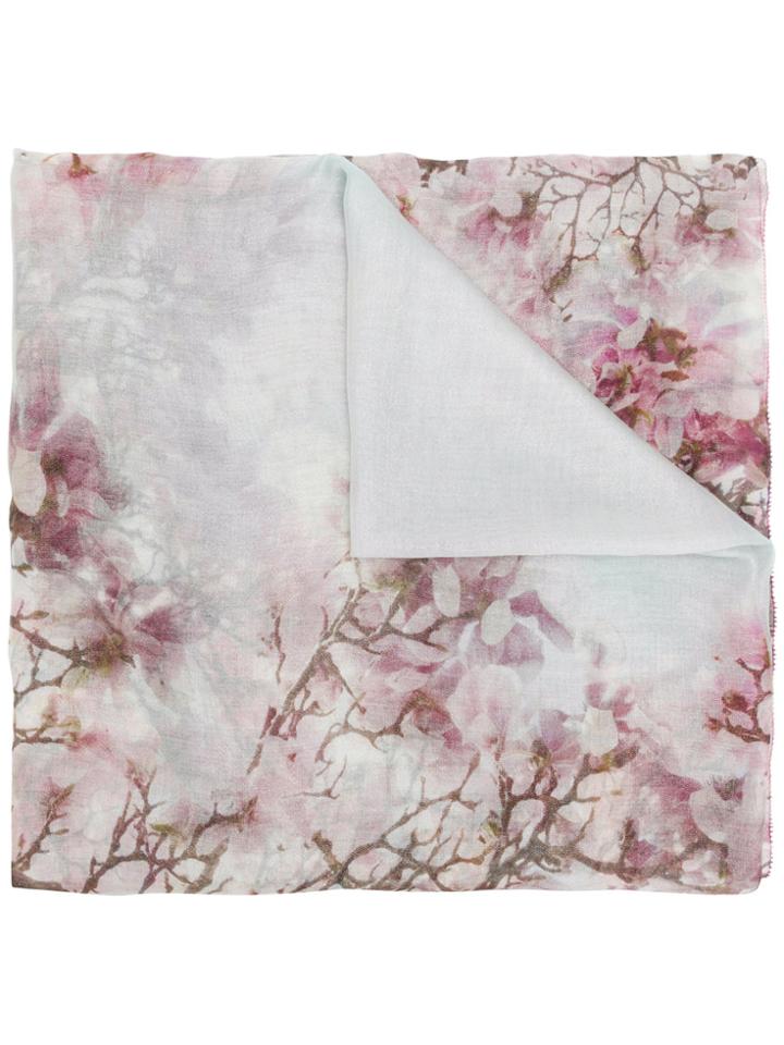 Faliero Sarti Peach Flowers Print Scarf - Multicolour