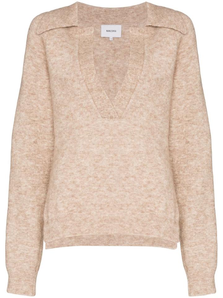 Nanushka Bambi Deep V-neck Jumper - Neutrals