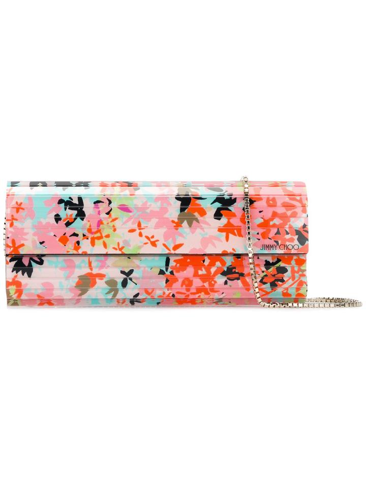 Jimmy Choo Camoflower Clutch Bag, Women's, Pink/purple, Acrylic