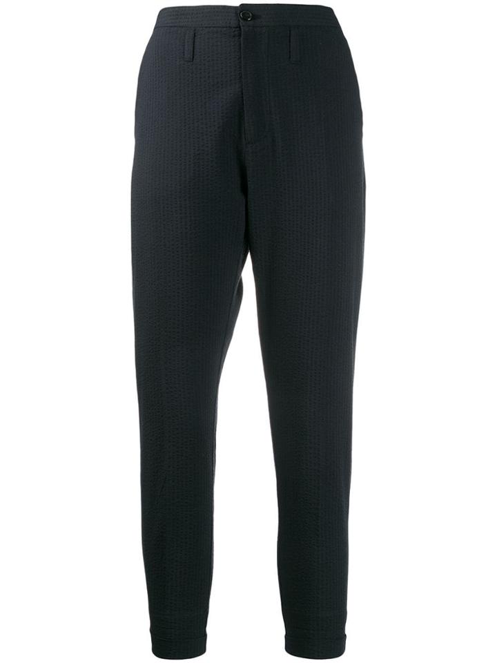 Hope Embossed Cropped Trousers - Black