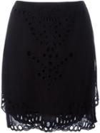 Iro Broderie Anglaise Detail Skirt, Women's, Size: 40, Black, Cotton/viscose