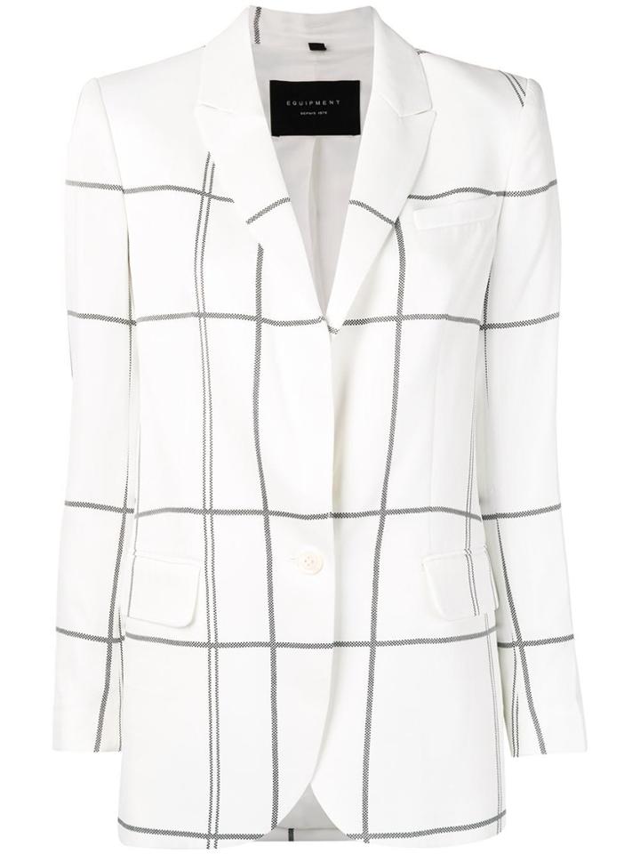 Equipment Checked Blazer - White