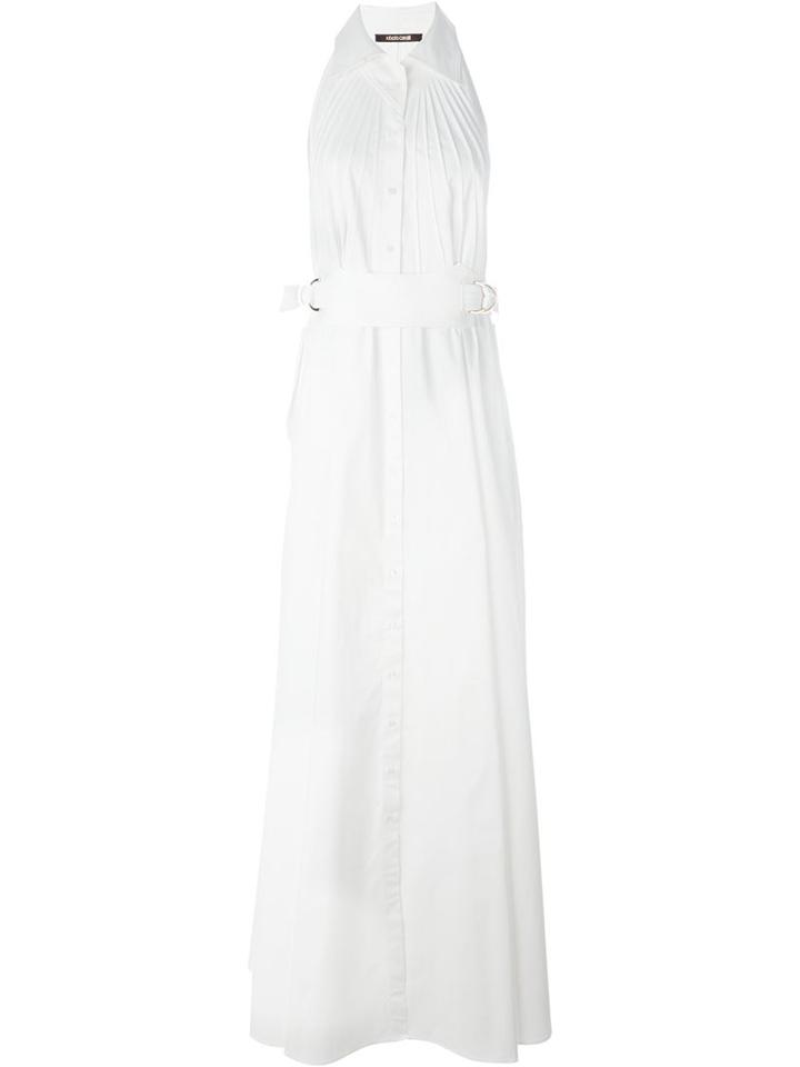 Roberto Cavalli Belted Pleated Maxi Dress