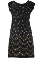 Philosophy Di Lorenzo Serafini Floral Print Ruffle Dress, Women's, Size: 44, Black, Rayon