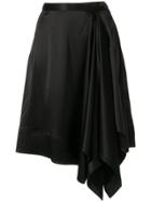 Ck Calvin Klein Symmetric Crepe Skirt - Black