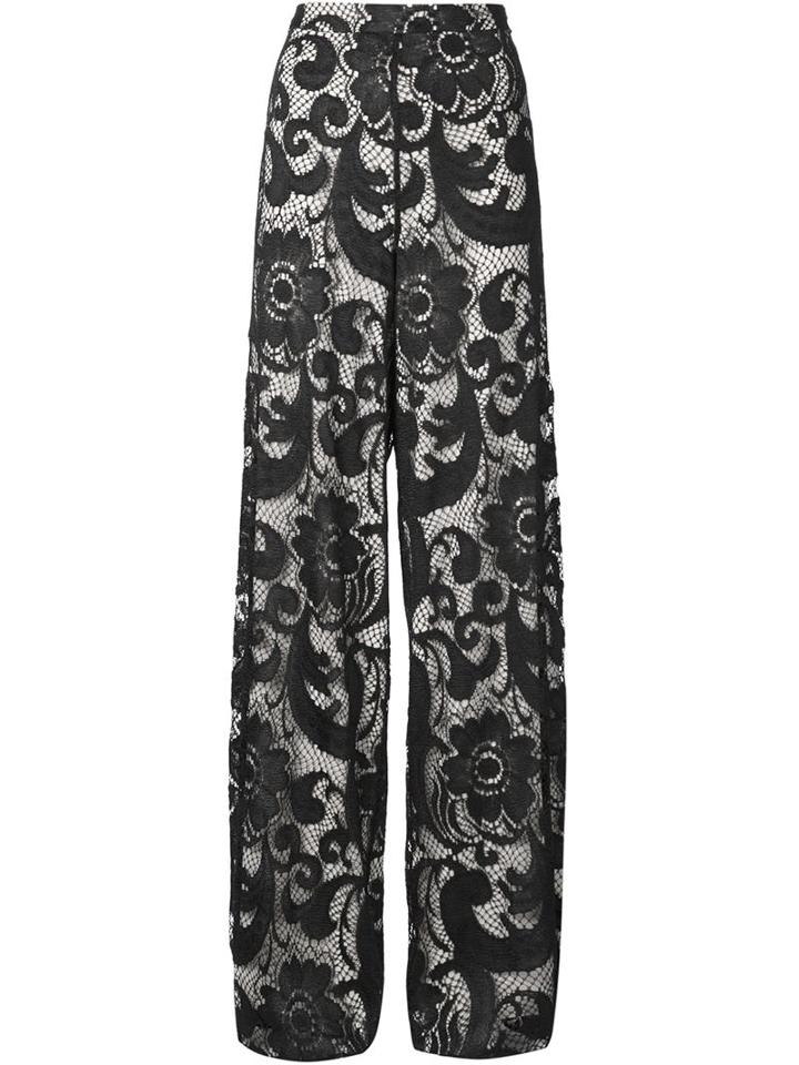 Alice+olivia Floral Lace Flared Trousers