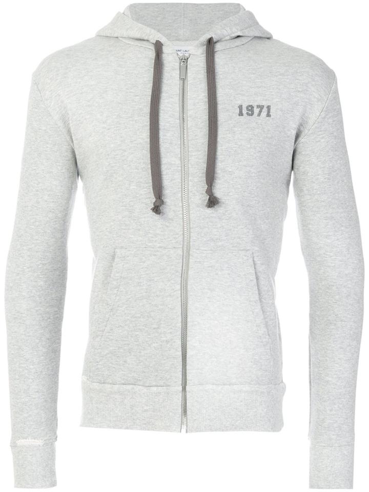 Saint Laurent 1971 Zip Hoodie - Grey