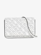 Burberry Perforated Logo Leather Wallet With Detachable Strap - White