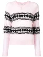 Philosophy Di Lorenzo Serafini Intarsia Knit Cardigan - Pink & Purple