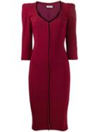 Murmur Front Hook Fitted Dress - Red