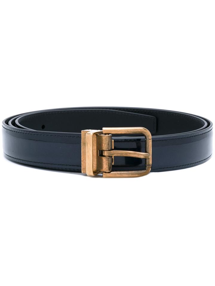Dolce & Gabbana Gold Buckle Belt - Blue