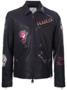 Maison Mihara Yasuhiro Multi-print Zipped Jacket, Men's, Size: 48, Black, Leather