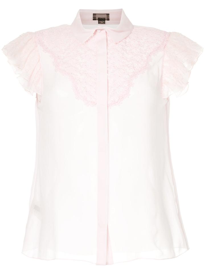 Giambattista Valli Lace Trim Blouse - Pink & Purple