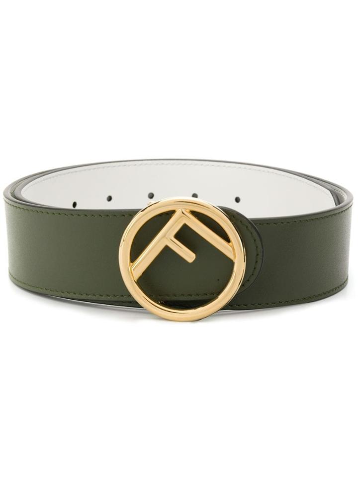 Fendi Round Buckle Reversible Belt - Green