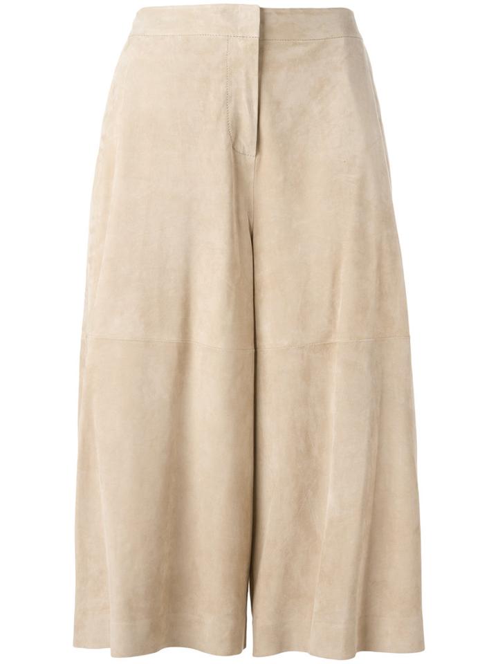 Desa 1972 Cropped Pants, Women's, Size: 38, Nude/neutrals, Suede
