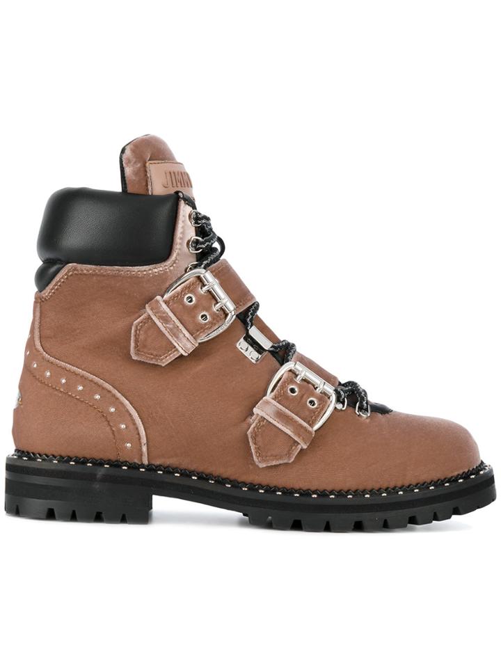 Jimmy Choo Breeze Biker Boots - Pink & Purple