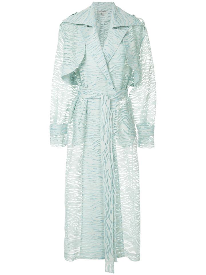 Materiel Long Transparent Trench Coat - Blue