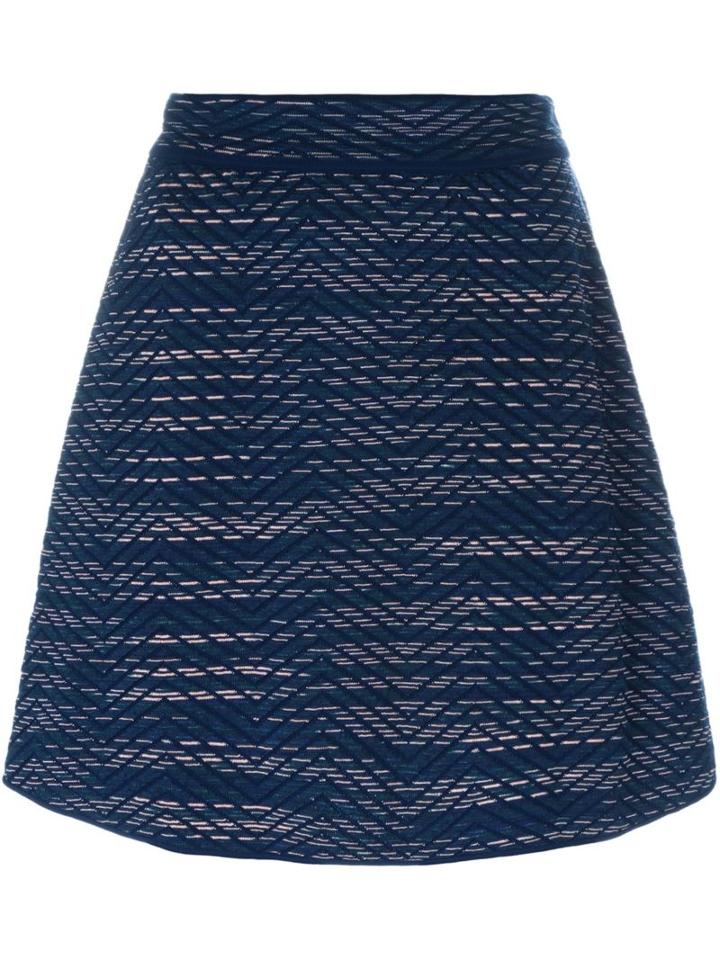 M Missoni Short A-line Skirt, Women's, Size: 40, Blue, Polyamide/viscose/wool