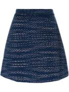 M Missoni Short A-line Skirt, Women's, Size: 40, Blue, Polyamide/viscose/wool
