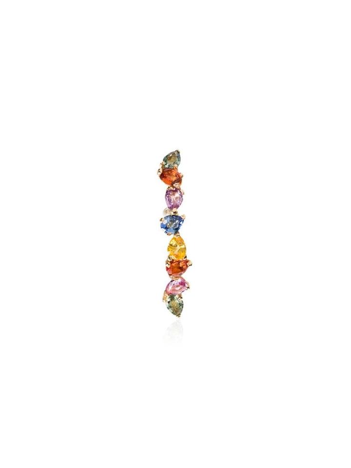 Yvonne Léon 18kt Yellow Gold, Ruby And Sapphire Embellished Earring