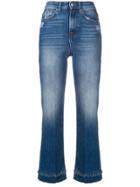 7 For All Mankind Beaded Hem Cropped Jeans - Blue