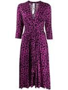 Ultràchic Leopard Print Midi Dress - Pink