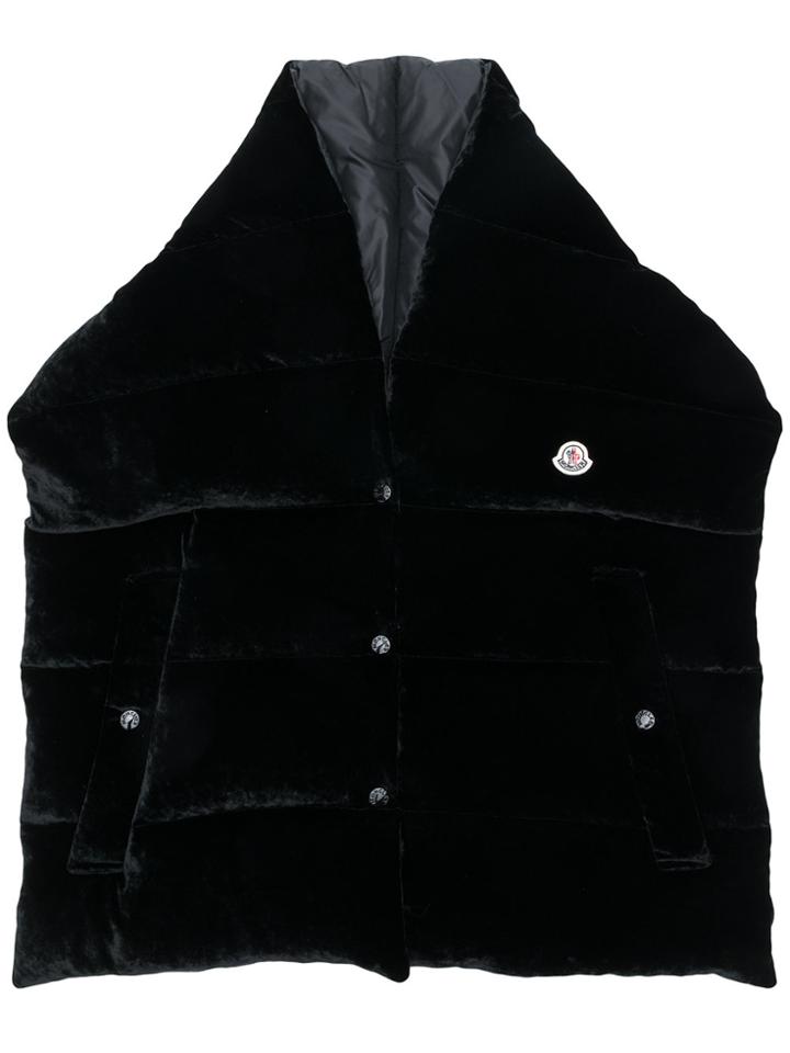 Moncler Oversized Padded Scarf Gilet - Black