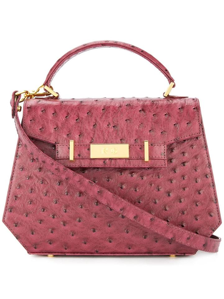 Rula Galayini Lily Ostrich Mini Satchel - Red