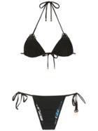 Amir Slama Embellished Triangle Top Bikini Set - Black