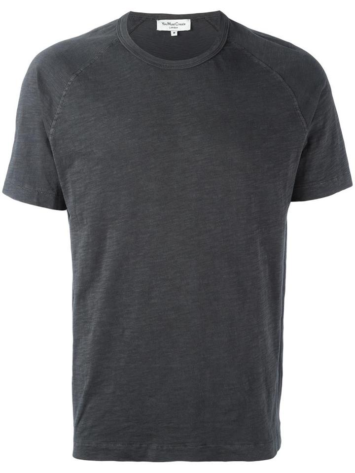 Ymc Raglan T-shirt, Men's, Size: Large, Black, Cotton