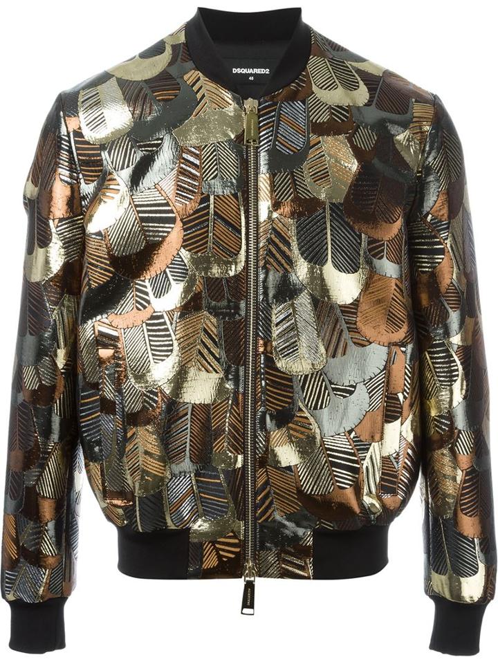 Dsquared2 Flower Print Bomber Jacket