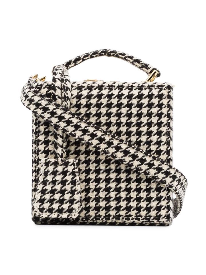 Natasha Zinko Black And White Tweed Wool Box Bag