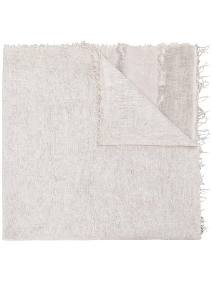 Fabiana Filippi Striped Detail Scarf - Nude & Neutrals