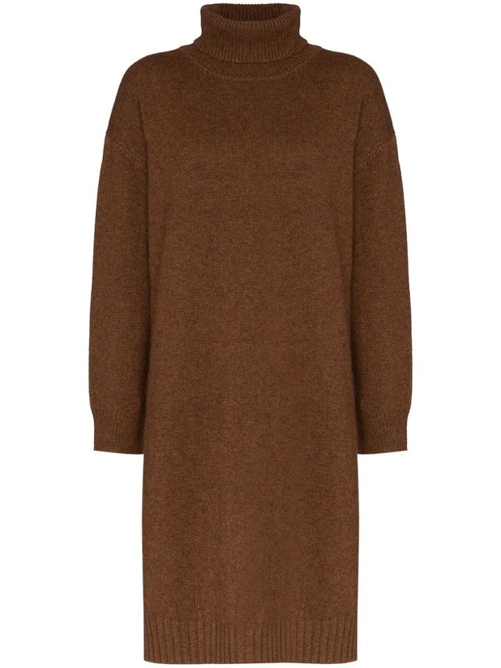 Rejina Pyo Turtle Neck Midi Dress - Brown
